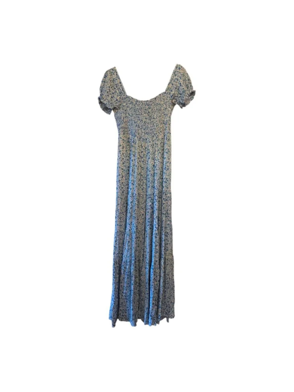 Lulus | Dresses | Womens Lulus Blue White Floral Smocked Maxi Dress S |  Poshmark